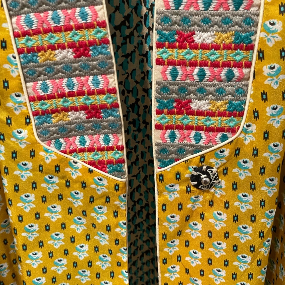 Johnny Was Multicolor Patchwork Robe - Picture 9 of 10